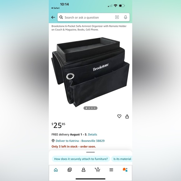 Brookstone Armrest Organizer - Picture 7 of 7